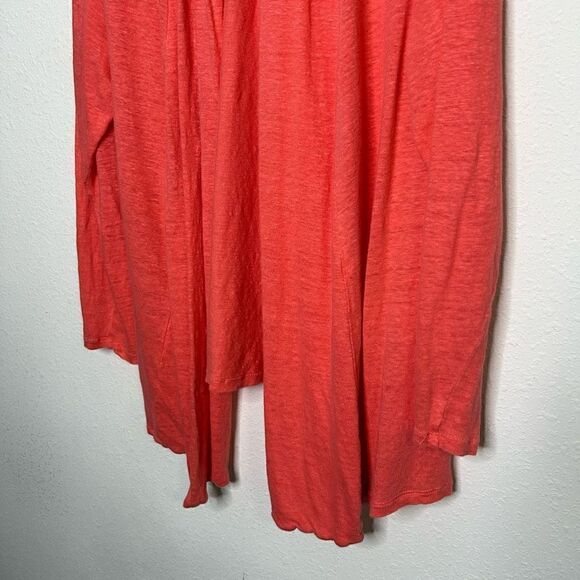 J Jill Women’s Coral Linen Open Front Cardigan Size L - Picture 3 of 15